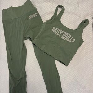 SOLD!!!!!!! Daily Drills matcha Workout Ensemble